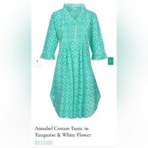 Turquoise/ Green Designer Floral Dress